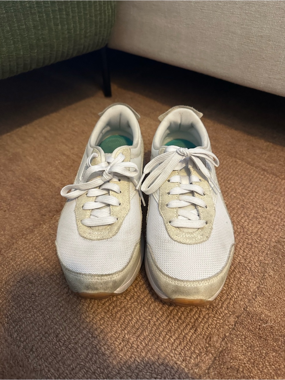Puma Women's White and Beige Sneakers